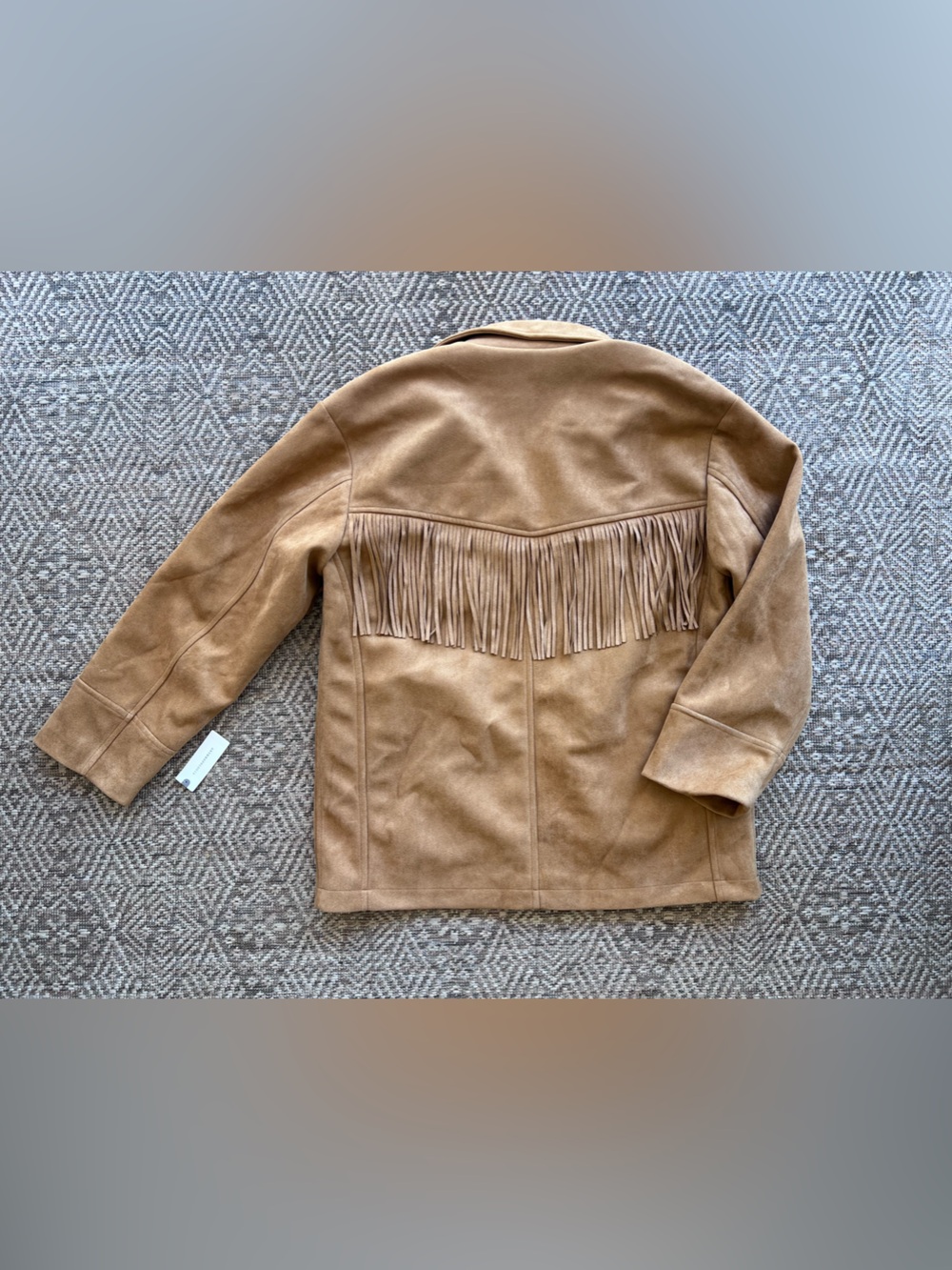 NWT Anthropologie Pilcro Faux Suede Fringe Western Jacket Honey S - Picture 7 of 7